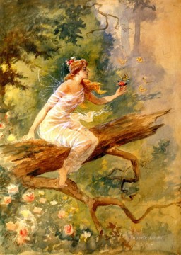 Fairy Painting - wood nymph 1898 Charles Marion Russell fairy